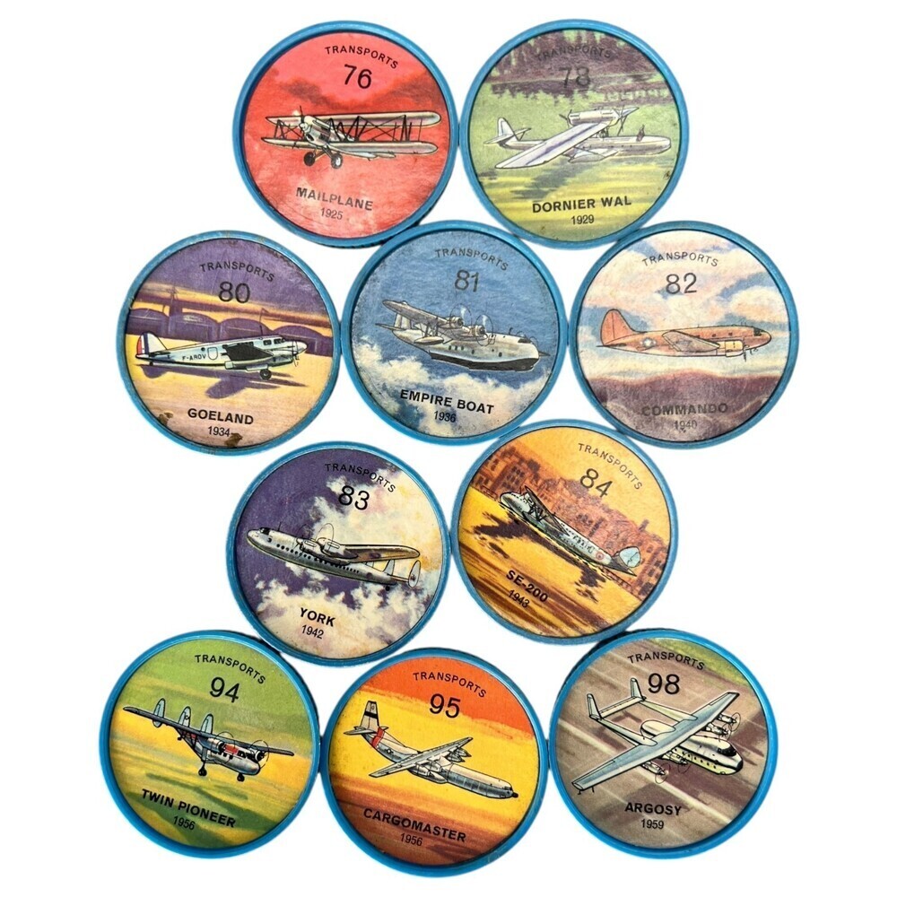 Jell-O Hostess Picture Wheel Flight Airplane 10pc Random Bundle Transporter Blue